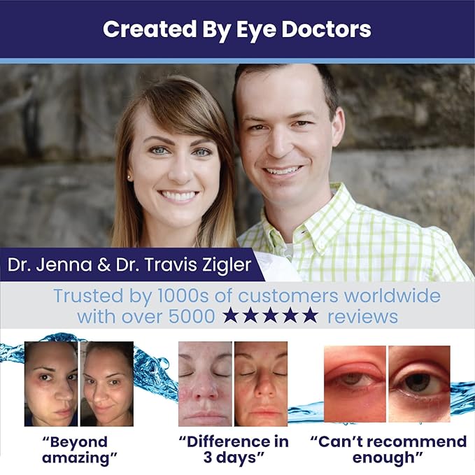 Lid and Lash Cleanser – 1oz Bottle – Pure Hypochlorous Acid Spray for Soothing Dry Eye Irritation – Daily Eyelid & Lash Cleanser