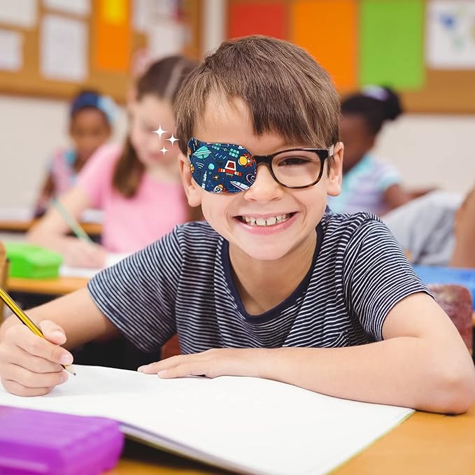Newcotte 12 Pcs Eye Patch for Kids Girls Boys Reusable Eye Patch for Glasses over the Lens Colorful Eye Patch Toddler Eye Patch Adorable Kids Eye Patches Assorted Eye Patch Cover (Fresh)