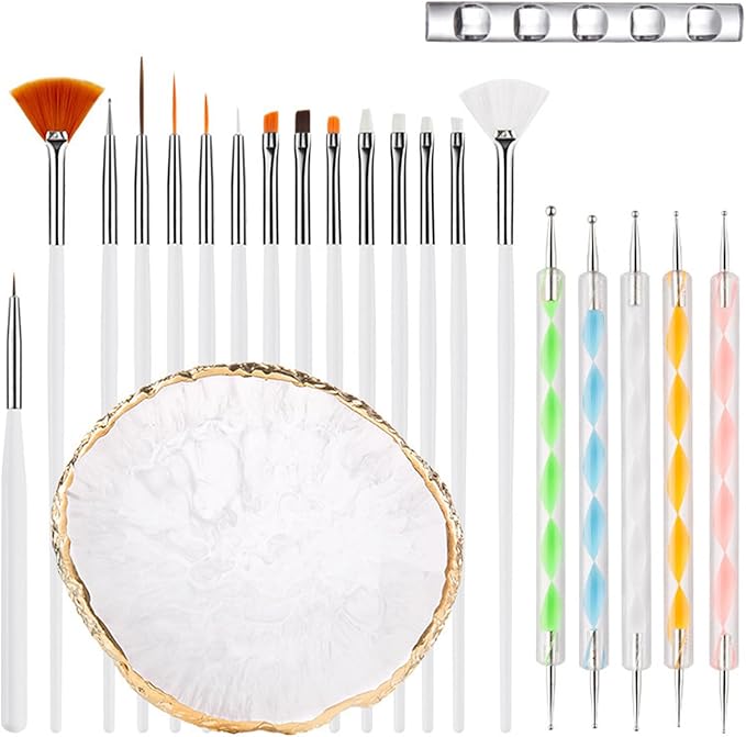 22 Pack Resin Art Palette, Makeup Mixing Palette, Gold Edge Nail Art Tool Gel Design Nail Art Makeup Mixing Tray DIY
