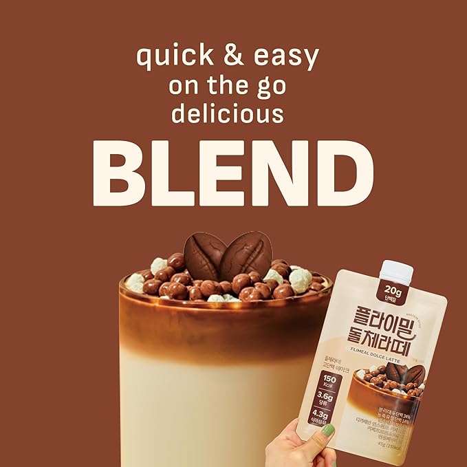 Dolce Latte Protein Shake, 20g Protein, Low Sugar, Keto-Friendly Meal Replacement Shake, 1.59oz, 7packs, With Crunchy Protein balls