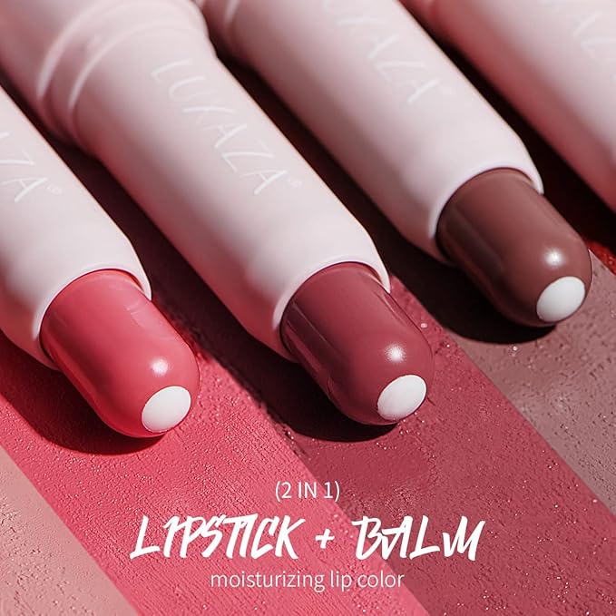 Tinted Lip Balm Chapstick with Color, Natural Semi - Gloss Finish, Hydrating/Coloring 2 in 1 Moisturizer Lip Stick for Girls & Women #03 Nude-Mauve