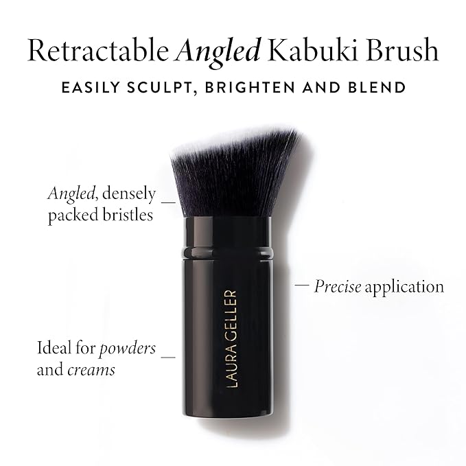 LAURA GELLER NEW YORK Ready-n-Radiant Kit (3 PC) - Baked Bronze-n-Brighten, Fair + Spackle Super-Size Skin Perfecting Primer, Champagne Glow + Retractable Angled Kabuki Brush