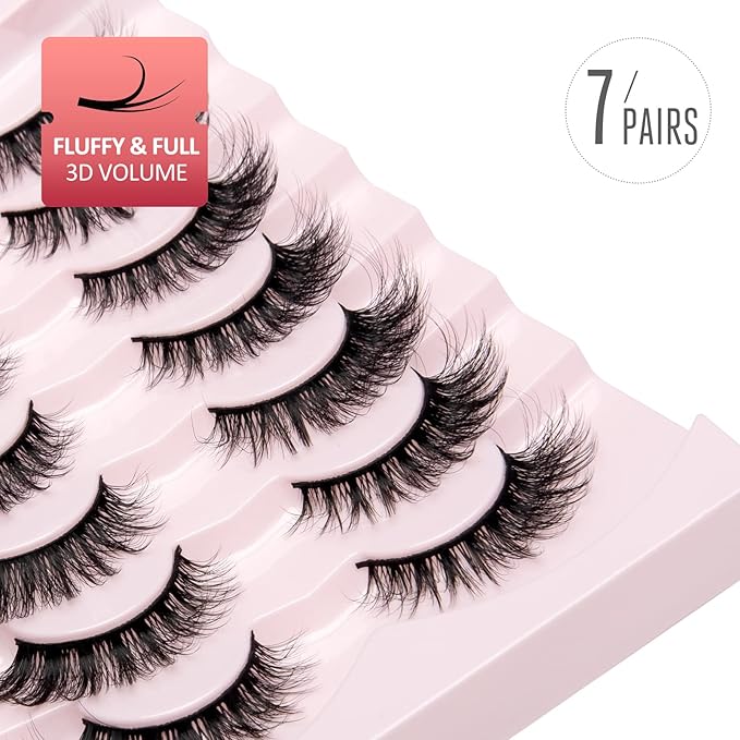 Onlyall Lashes Mink False Eyelashes Natural Wispy Lashes Soft Faux Mink Lashes Fluffy False Lashes 16MM A04