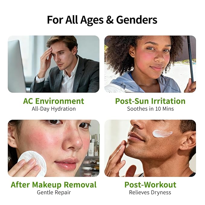 Squalane Matte Daily Face Moisturizer Cream with Hyaluronic Acid - 72H Hydration, Barrier Repair, Calms Redness | Fragrance-Free, Derm-Tested for Women & Men with Ultra Sensitive & Dry Skin