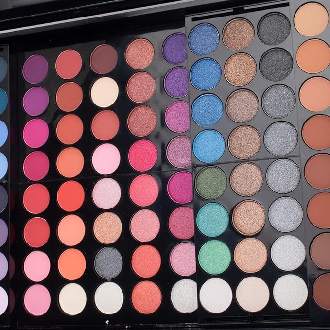 194 Colors Eyeshadow Makeup Palette, Makeup Palette Set with Eyeshadow Blusher Eyebrow Powder Mirror Applicators, All in One Makeup Eye Shadows Cosmetics Gift Kit