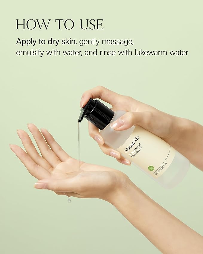 About Me Sprout Mild pH Cleansing Oil – Korean Single Step Oil Cleanser for Sensitive Skin – Daily PHA Gentle Exfoliation with Wheat & Broccoli Sprout – Korean Skin Care – 6.59oz, 195ml
