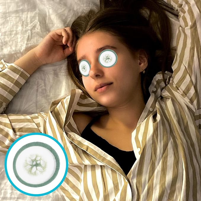 Mobestech Cucumber Eye Pads 100 Pads Non-woven Eye Soothing Spa Cooling Eye Patches with Fruit Vegetable Extracts for Eyes Reduce Dark Circles