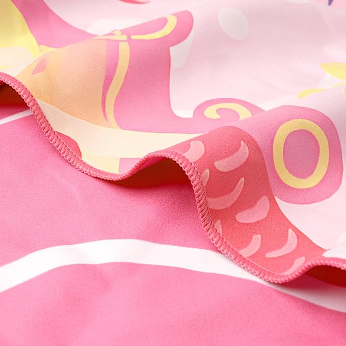 Eunzel 2 Pack Microfiber Kids Beach Towel, Quick Dry Towels for Girls & Boys Sand Free Travel Towel for Beach, Camping, Swim Pool 60"x30"，Mermaid Tail& Mermaid