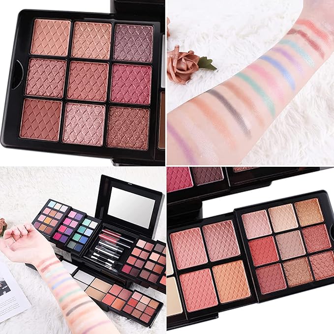 88 Colors Professional Makeup Palette Set Kit Combination, All In One Makeup Gift Set for women Full Kit， include Eyeshadow,Lipstick,Compact Powder,Eyeliner,Concealer（006-Black）