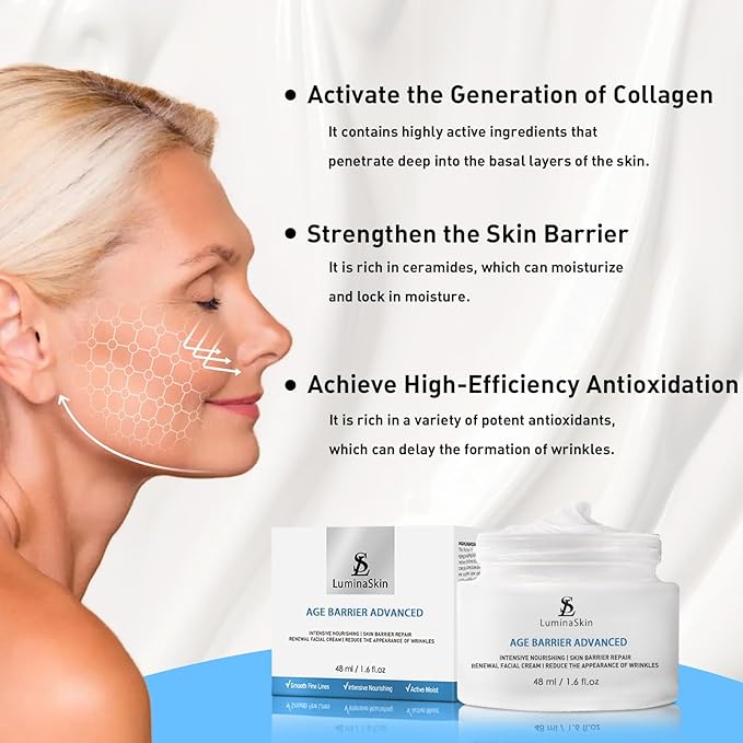 Age Barrier Advanced Cream - Fix & Renewal Facial Cream - Hydrating Face Moisturizer, Anti Aging & Skin Barrier Repair Face Cream