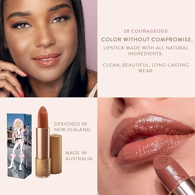 Karen Murrell - Natural Lip Stick - Lipstick 28 Courageous - Brown Lipstick - Matte Finish, 100% Natural Ingredients, Moisturizes & Hydrates Lips - Paraben & Cruelty Free