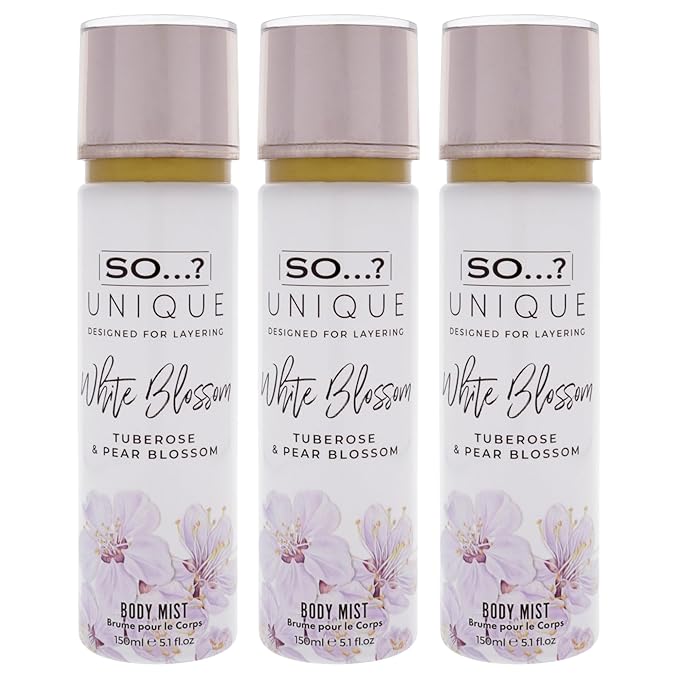 So...? Unique Body Mist - White Blossom for Women - 5.1 oz Body Mist - Pack of 3