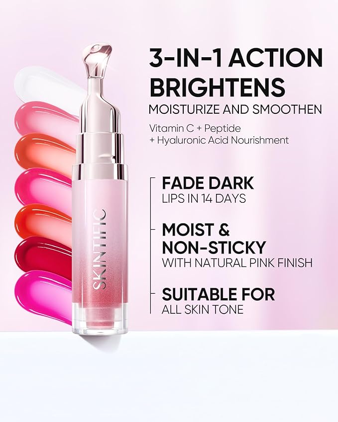 Hydrating Brightening Lip Serum, Nourishing Hydration Tinted Lip Stain, Plumping Lip Gloss with Polypeptide Squalane (02 Coral Rose)
