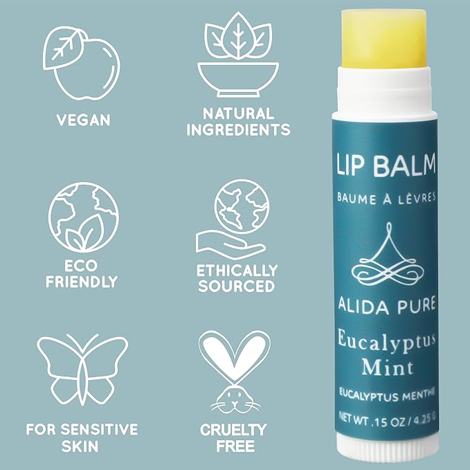 Duet Lip Balm Collection, Vegan Lip Balm Set, Beeswax Free, with Avocado Oil, Organic Jojoba Oil, and Vitamin E, Natural Moisturizer for Dry, Chapped Lips, 5 Tube Set