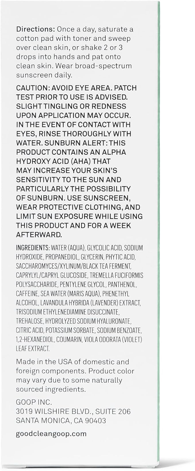 good.clean.goop Beauty The Illuminator 10% Glycolic Toner | Correct Texture and Minimize Pores | Glycolic Acid, Black Tea Ferment, & Snow Mushroom Extract | Helps Even Skin Tone | Vegan | 3.4 Fl oz