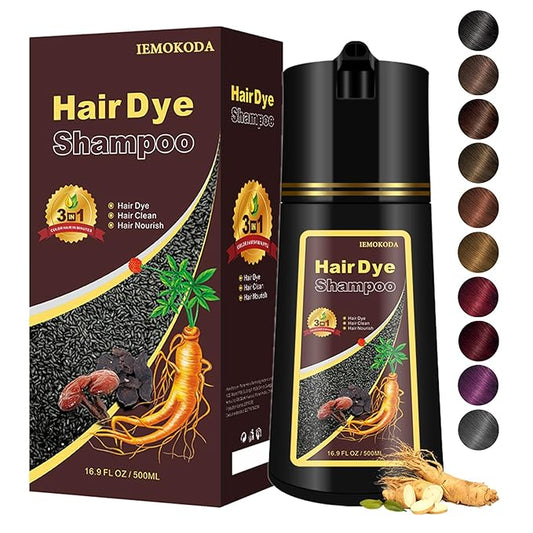 Dark Brown Hair Dye Shampoo for Men and Women, Hair Color Shampoo For Home Use, 16.9 Fl Oz (Dark Brown)