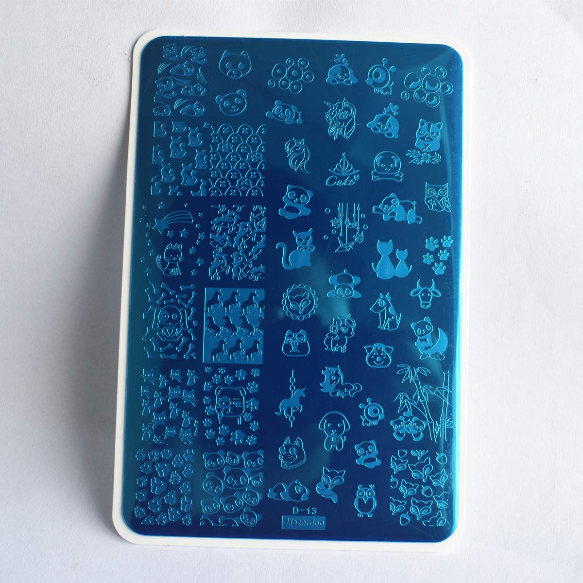 2pcs Floral Animal Series Nail Stamping Plates Template Plants Unicorn Nail Stamp Plates Cute Cat Panda Fox Manicure Image Stamper Plate Flowers Stainless Steel Nail Art Stencil