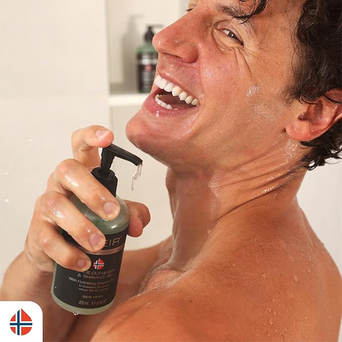 Geir Ness Face Cleanser & Shave Gel for Men - Contains Arctic Algae & Minerals - Moisturizing Deep Cleansing Face Wash