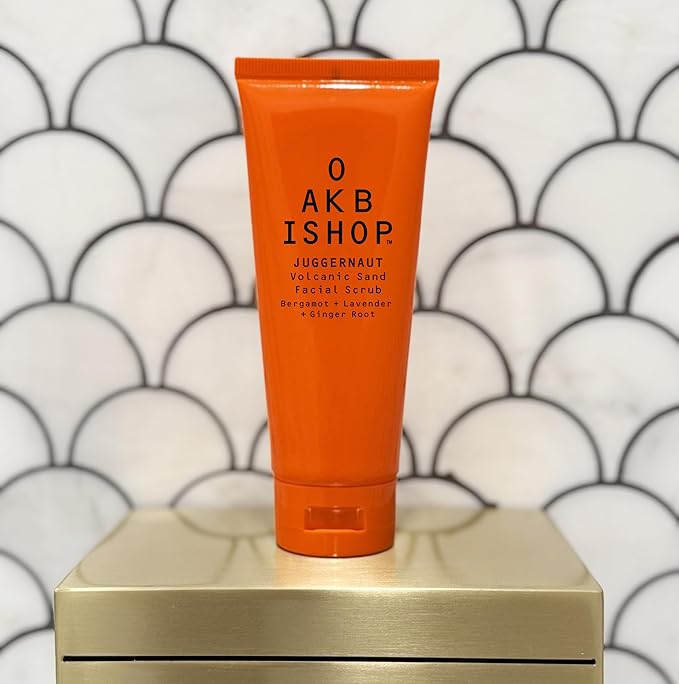 Juggernaut Men's Volcanic Sand Facial Scrub, Bergamot, Lavender and Ginger Root, 3.4 fl oz