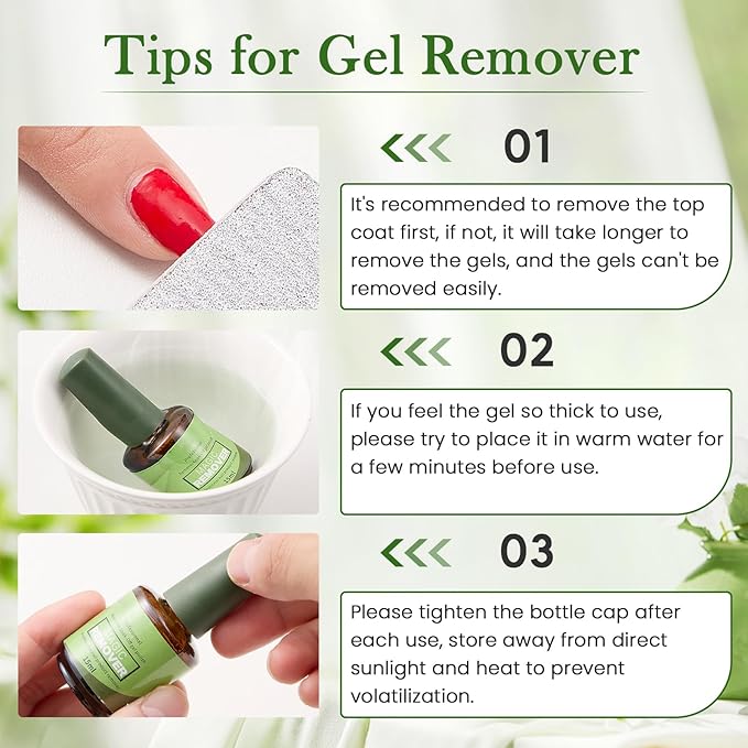 Gel Nail Polish Remover 2 PCS- Gel Polish Remover for Gel Nails Professional 2-5 Minute, Easy and Quick Remove Gel Polish at Home