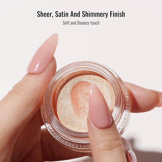 Oulac Pink Cream Eyeshadow also for Highlighter Large Capacity Highly Pigmented Eye Shadow Waterproof &Long Lasting with Moisturizing Formula, Shimmer Glitter Eye Makeup. 6g.(18)