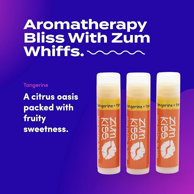 Zum Tangerine Kiss Stick (Pack of 3) with Certified Organic Sunflower Seed Oil, Beeswax, Shea Butter, Pure Essential Oils, Candelila Wax, Vitamin E and Honey, 0.15 oz