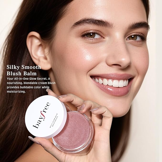 Multi Glow Balm, Cream Blush for Cheeks, Blush Balm Face Makeup, Radiant Finish, Hydrating, Creamy, Lightweight & Blendable Color, Vegan Face Balm, 0.63 Oz (Pink Camellia)