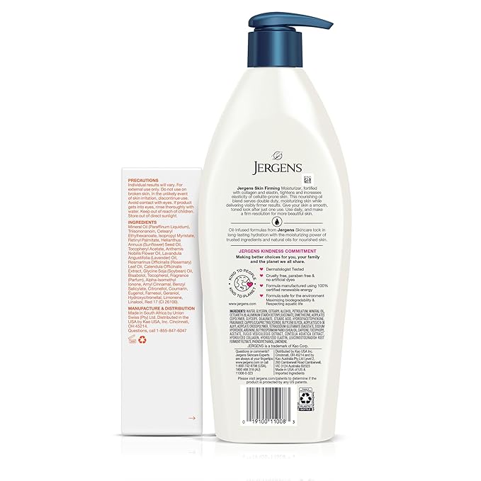 Bio-Oil Skincare Oil 4.2oz and Jergens Skin Firming Moisturizing Body Lotion Dry Skin 16.8 oz Trail Pack, Hydrating Moisturizer, for Dry Skin, Firming Body Lotion Trial Pack