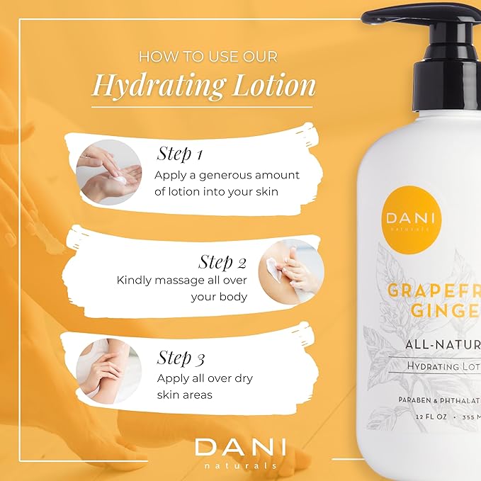 Naturals Hand & Body Lotion - Grapefruit Ginger, Hydrating Lotion with Aloe Vera, Vitamin E & Shea Butter, Moisturizing for All Skin Types, Paraben-Free, 12 Oz