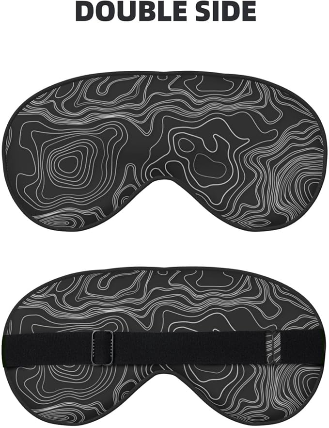 Sleep Eye Mask Topographic Map Sleep Mask for Women Men Comfortable Eye Mask with Adjustable Strap Soft Eye Cover Blindfold for Travel Yoga Nap Shift Work