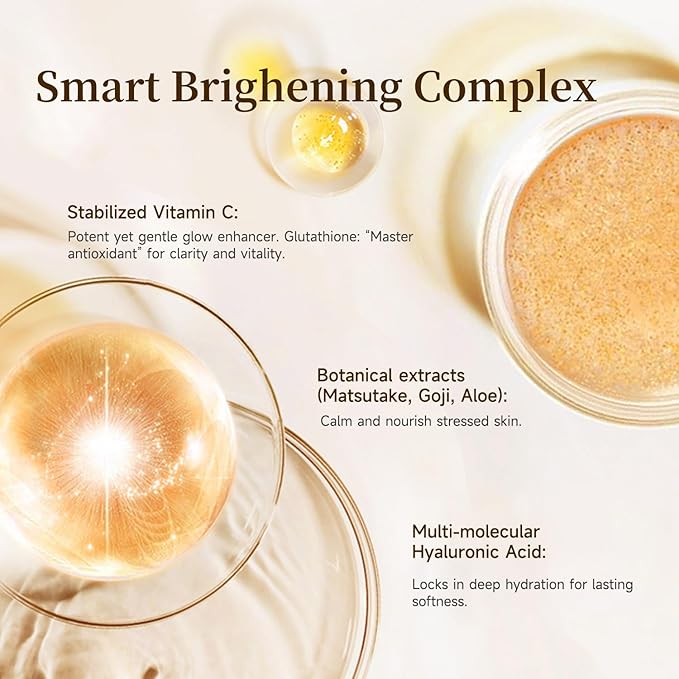 Vitamin C Brightening Serum for Face, Antioxidant Hydrating Ampoules with Glutathione, Niacinamide & Hyaluronic Acid, Daily Skincare for Uneven Tone, Dark Spots & Sensitive Dry Skin, 1.2ml x 30