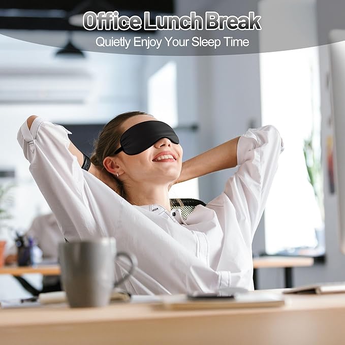 Sleep Mask, Silk Eye Mask for Sleeping with Adjustable Strap, Satin Blackout Sleeping Eye Mask for Men&Women, Comfortable Blindfold Eyeshade for Night Sleep (Blue,Green,Purple)