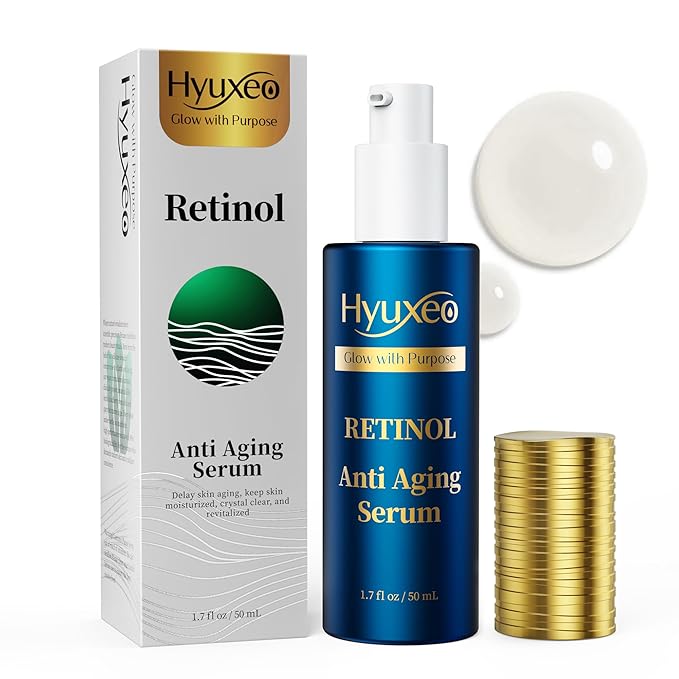 Anti Aging Serum, Retinol Serum for Face with Squalane and Hydrolyzed Collagen, Improve Fine Lines and Hydrate Skin, Wrinkle Retinol for Various Types of Skin Women/Men(1.7 Fl Oz)