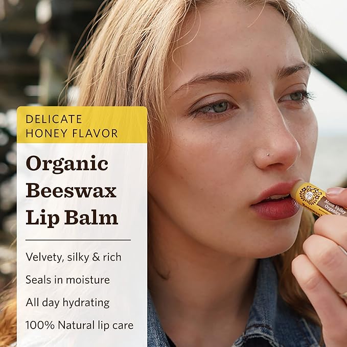 Moon Valley Organics Beeswax Lip Balm for Moisturizing Lips and Cuticles (SWEET HONEY, 4pack)