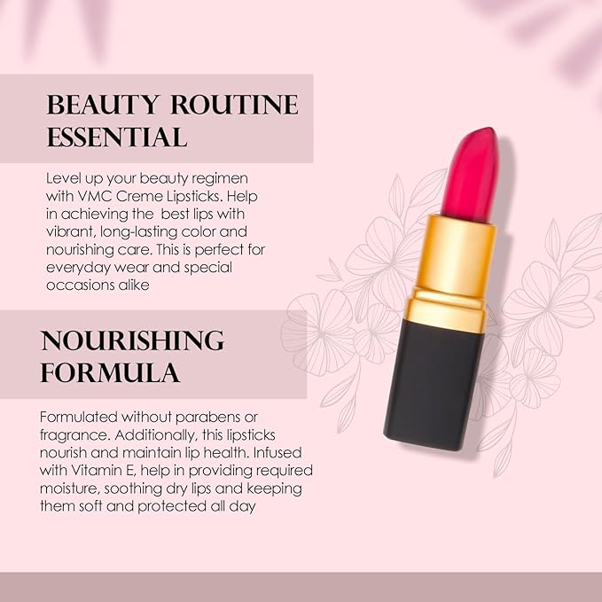 Vera Moore Creme Lipstick, Long Lasting, Lightweight, Moisturizing Opaque Color with Staying Power, Fragrance, and Paraben Free Cosmetics Soft Lipstick (Candy)