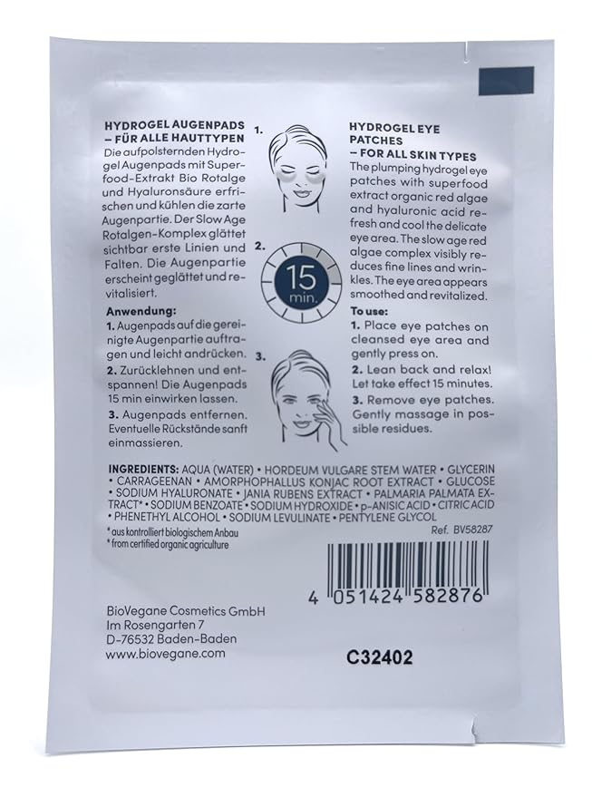 SKINFOOD Organic Red Algae Slow Age Hydrogel Eye Patches For All Skin Types (3 Pack)