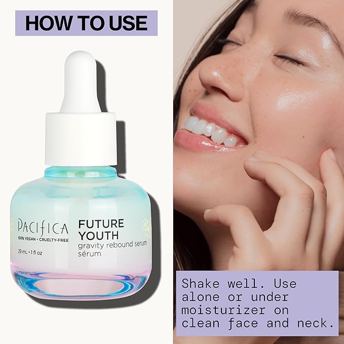 Pacifica Future Youth Gravity Rebound Face Serum – Multi-Peptide Firming Facial Serum for Fine Lines, Anti-Aging & Elasticity Vegan & Cruelty-Free Dermatologist Tested