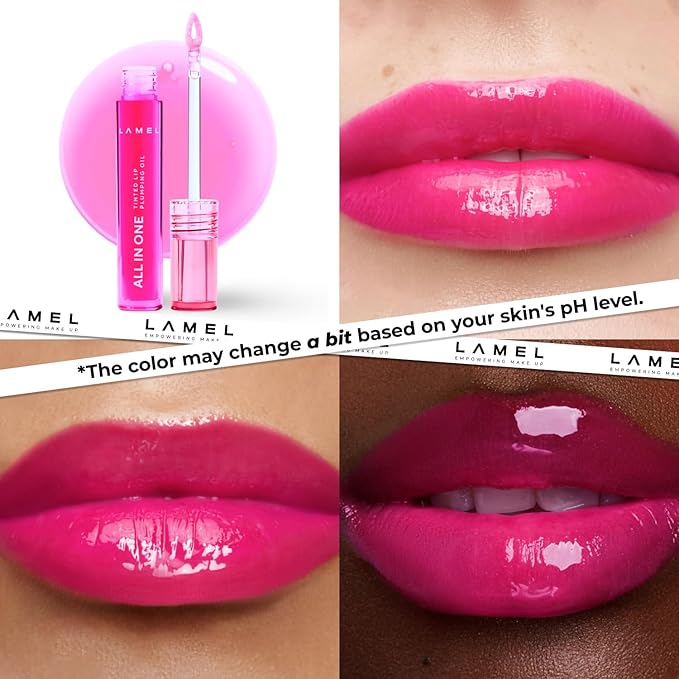 All-in-One Lip Tinted Plumping Oil - Universal Color & Moisture, Soft Balm for Day & Night Use, Lip Mask&Lip Gloss - Long-Lasting & Scented, Berry Ice 404-3ml/0.1fl.oz