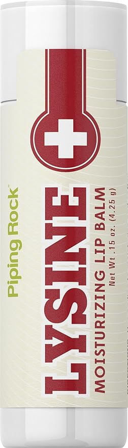 Piping Rock Lysine Lip Balm | 0.15 oz | Moisturizing and Soothing | Non GMO, Gluten Free