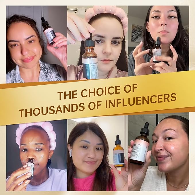 Vitamin C Face Serum with Vitamin C, Hyaluronic Acid, Vitamin E, Serum for Dullness, Balanced Complexion, Eye Area, Fine Lines & Wrinkles, 30ml/1.01oz