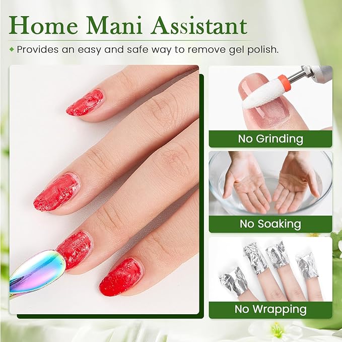 Gel Nail Polish Remover 2 PCS- Gel Polish Remover for Gel Nails Professional 2-5 Minute, Easy and Quick Remove Gel Polish at Home