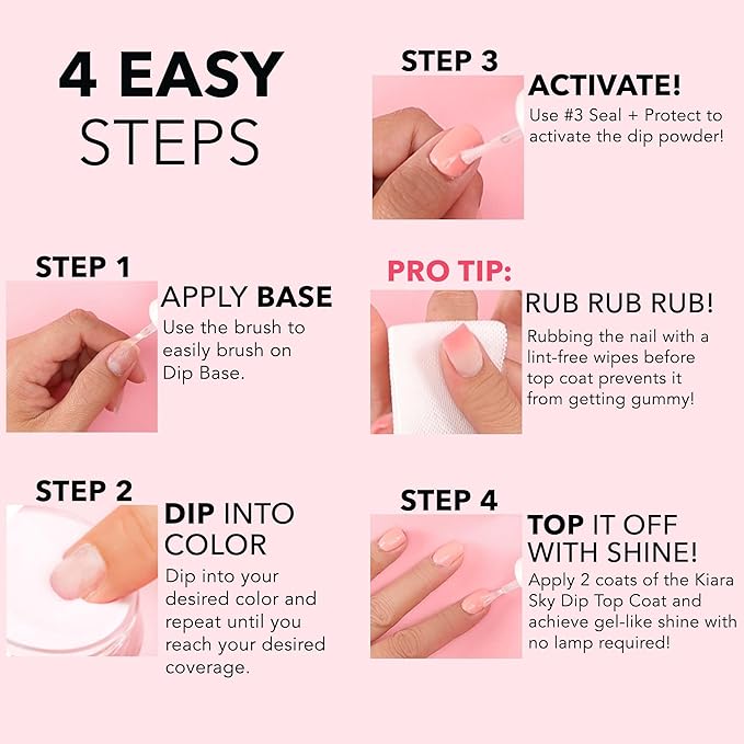 Kiara Sky Long Lasting Nail Dip Powder Pink Tones 1 oz, Tickled Pink