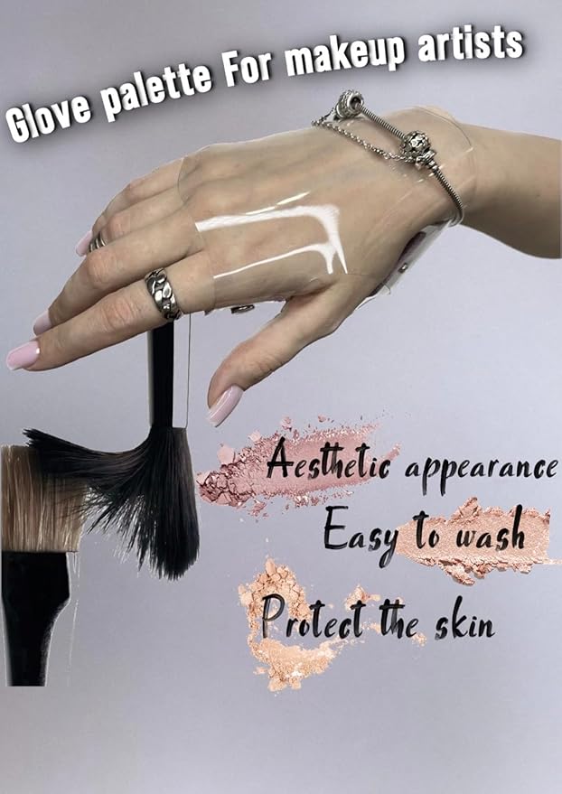 Makeup Glove Palette for Artwork|Stylish Glove for Makeup Artists|Made of Natural Leather and Certified Hypoallergenic Vinyl