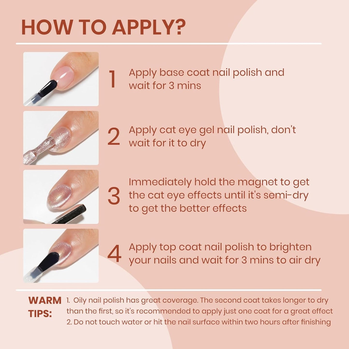 Nude Cat Eye Nail Polish Non Gel with Magnet Quick Dry Magnetic Nail Polish for Fingernail Air Drying Fast Lacquer Manicure Gift For Women Girls 16ml, 0.54fl oz