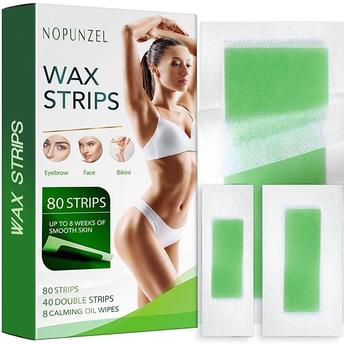 Wax Strips for Hair Removal: 80 Waxing Strips - Hair Removal Wax - Brazilian Wax Kit for Women - At Home Waxing Kit for Women - Body Legs Arms Chest Back Bikini - Bikini Hair Removal - 3 Sizes