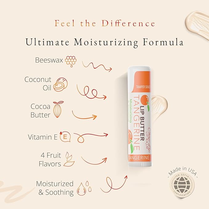 CHAP-LIP Original Lip Balm Hydrating Bulk Chap Stick with Fruit Flavors, Coconut Oil, and Cocoa Butter - Lip Therapy Pack for Men and Women - Gift Set Made in the USA, 60 Pack