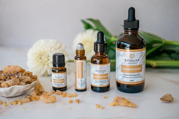 Vitality Extracts Frankincense Essential Oil - 10ml, Boswellia Serrata, Aromatherapy, Skin Care, Natural Calm, Rest & Relaxation, Yoga, Comfort