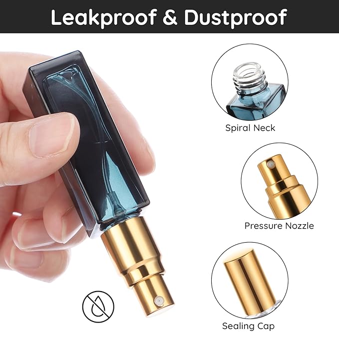 Segbeauty Atomizer Sprayer for Perfume, 10 Packs Glass Perfume Bottles Empty, 10ML Travel Refillable Perfume Bottle Portable Sprayer Atomizer Travel Accessory Toiletries Cosmetic Dispenser Bottle