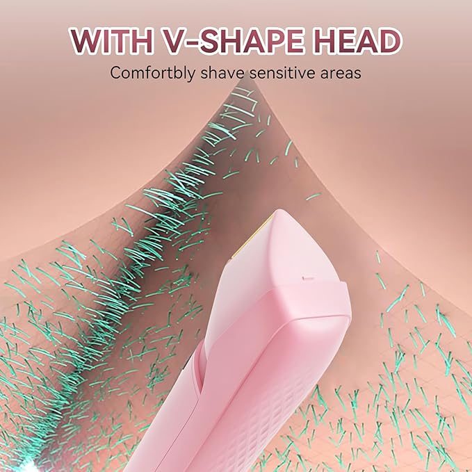 Women's Bikini Trimmer - Painless Body Shaver with Curved Single Blade, Waterproof for Sensitive Skin & Intimate Areas