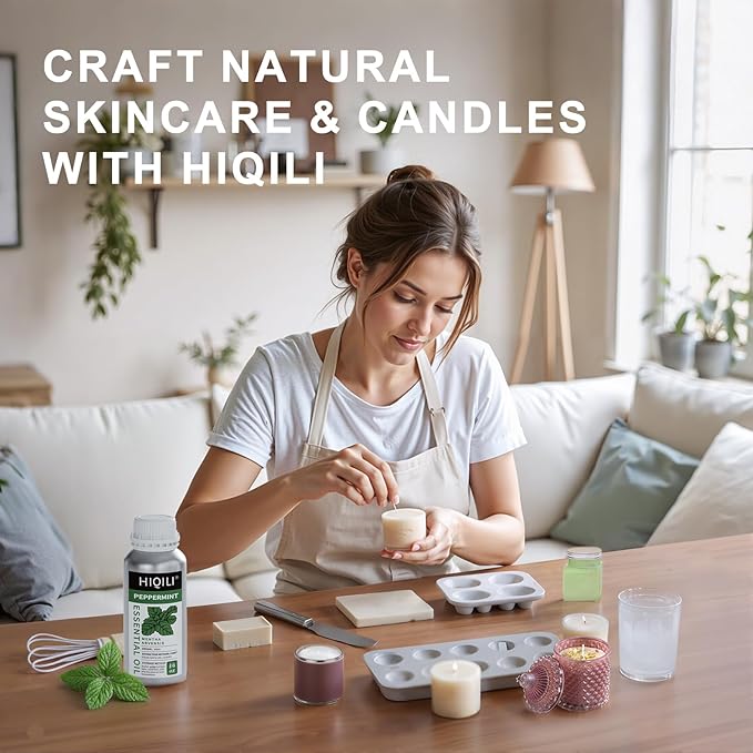 HIQILI Peppermint Essential Oil 16 oz 100% Pure Natural Aromatic Oil for Freshening Air, Hair Care, DIY Soap, SPA & Home Use